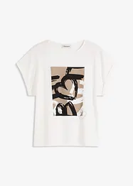 T-shirt en viscose mélangée à strass, bonprix