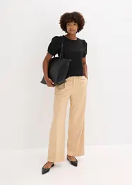 T-shirt en jersey avec manches bouffantes en popeline de coton, bonprix