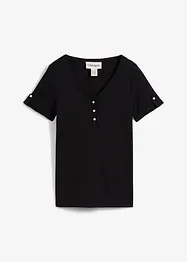 T-shirt col tunisien 100% coton, bonprix