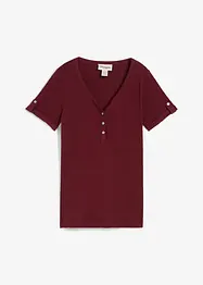 T-shirt col tunisien 100% coton, bonprix