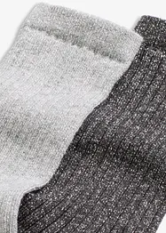 Lot de 2 paires de chaussettes avec coton et lurex, bonprix