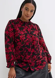 Chemisier en mousseline à détails smockés, bonprix