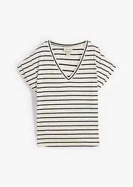 T-shirt rayé à manches volantées, bonprix