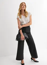 Blouse manches courtes en satin brillant, bonprix