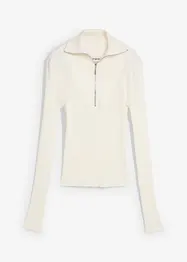 T-shirt doux et côtelé en viscose mélangée, bonprix