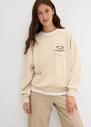 Sweat oversize doux en coton mélangé, bonprix
