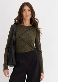 T-shirt manches longues doux en viscose majoritaire, bonprix