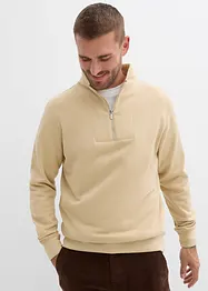 Sweat à col zippé 100% coton, bonprix