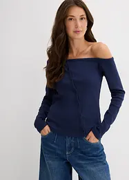 T-shirt manches longues côtelé, bonprix