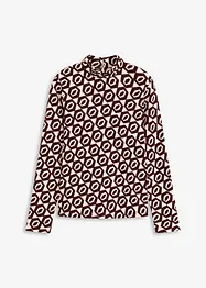 T-shirt manches longues texturé à col montant, bonprix