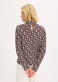 T-shirt manches longues texturé à col montant, bonprix