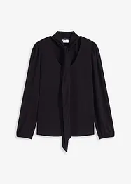 T-shirt manches longues texturé à lavallière amovible, bonprix