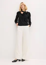 T-shirt manches longues texturé à lavallière amovible, bonprix