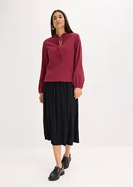 Blouse manches longues à col volanté, bonprix