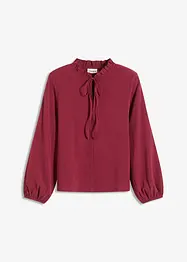 Blouse manches longues à col volanté, bonprix