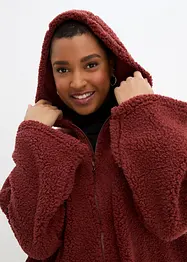 Veste en sherpa coupe trapèze avec fentes latérales, bonprix