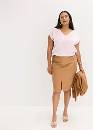 Blouse manches courtes en satin brillant, bonprix