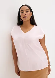 Blouse manches courtes en satin brillant, bonprix