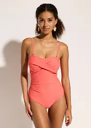 Maillot 1 pièce sculptant effet croisé, maintien modéré, bonprix