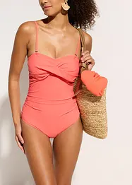 Maillot 1 pièce sculptant effet croisé, maintien modéré, bonprix