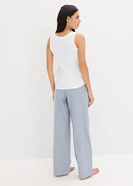Pyjama avec top côtelé et pantalon tissé, bonprix