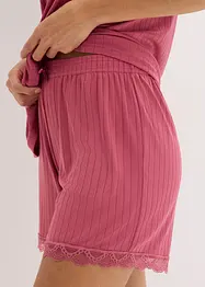 Pyjashort en jersey pointelle doux, bonprix