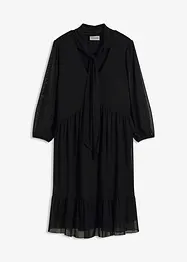 Robe en jersey mesh à col lavallière, bonprix