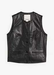 Gilet sans manches en cuir d’agneau nappa, bonprix