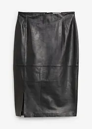 Jupe en cuir fendue sur le côté, bonprix