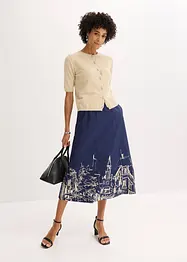 Jupe midi en popeline de coton, bonprix