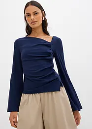 T-shirt manches longues en matière côtelée, bonprix