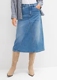 Jupe en jean extensible, taille haute, bonprix