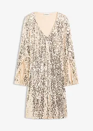 Robe à sequins et manches trompette, bonprix