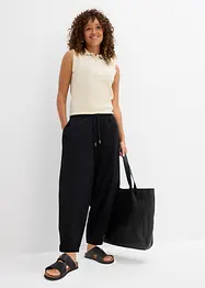 Pantalon barrel en molleton 100% coton, bonprix