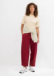 Pantalon barrel en molleton 100% coton, bonprix