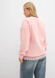 Sweat à empiècement en dentelle, bonprix