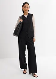 Gilet sans manches long à texture twill, bonprix