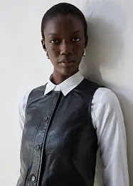 Gilet sans manches en cuir d’agneau nappa, bonprix