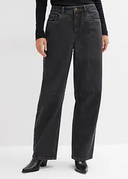 Jean barrel taille mi-haute, bonprix