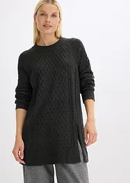 Pull long et fluide en viscose mélangée, bonprix