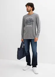 Lot de 2 T-shirts manches longues 100% coton, bonprix