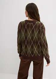 Pull à losanges en fine maille, bonprix