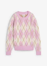 Pull à losanges en fine maille, bonprix
