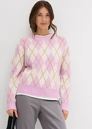 Pull à losanges en fine maille, bonprix
