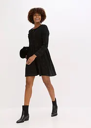 Robe courte en velours côtelé à carreaux, bonprix