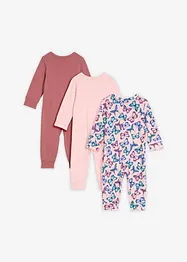 Lot de 3 combinaisons bébé 100% coton, bonprix
