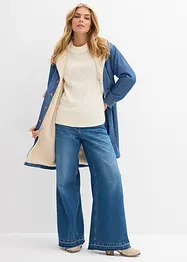 Manteau rembourré en denim, doublé sherpa, bonprix