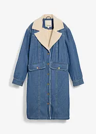 Manteau rembourré en denim, doublé sherpa, bonprix