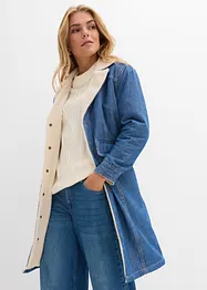 Manteau rembourré en denim, doublé sherpa, bonprix