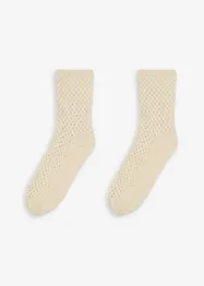 Chaussettes douillettes avec fil lurex, doublure sherpa et semelle antiglisse, bonprix